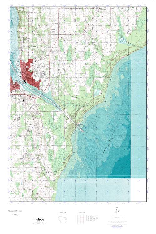 MyTopo Sturgeon Bay East, Wisconsin USGS Quad Topo Map