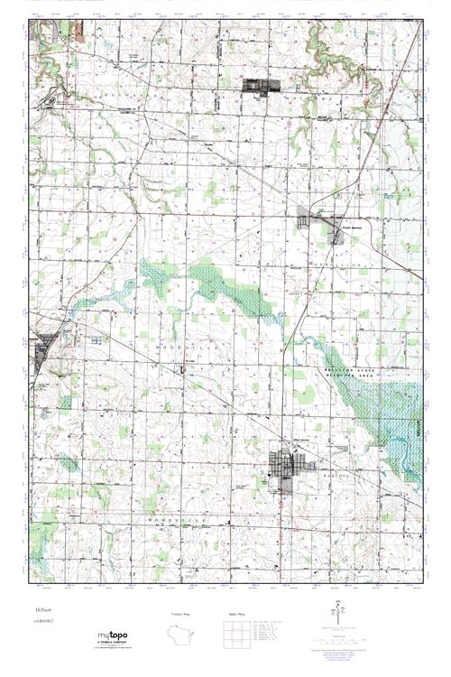 MyTopo Hilbert, Wisconsin USGS Quad Topo Map
