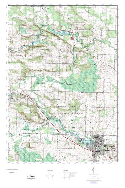 MyTopo Clintonville North, Wisconsin USGS Quad Topo Map