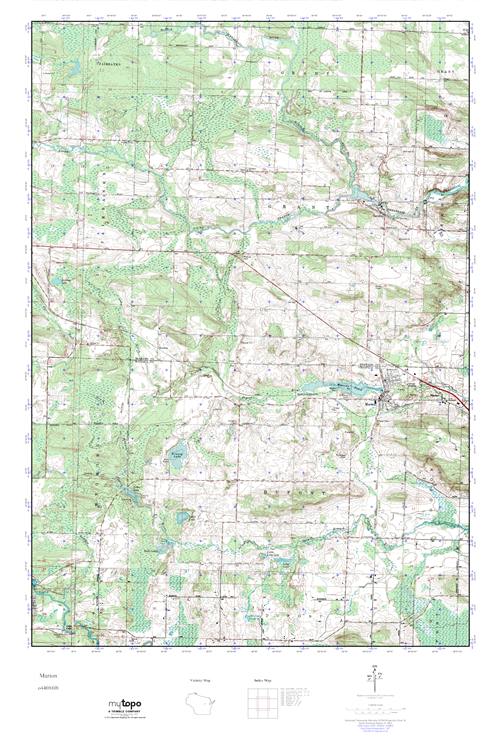 MyTopo Marion, Wisconsin USGS Quad Topo Map