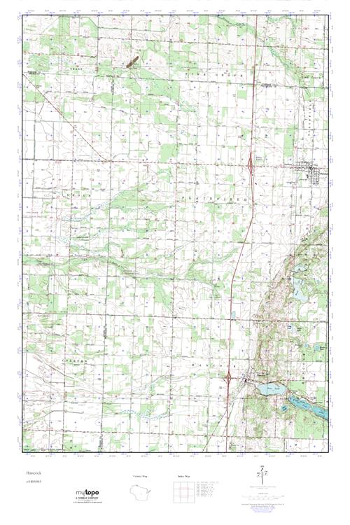 MyTopo Hancock, Wisconsin USGS Quad Topo Map
