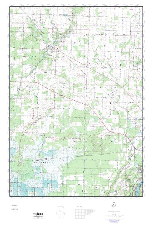 MyTopo Vesper, Wisconsin USGS Quad Topo Map