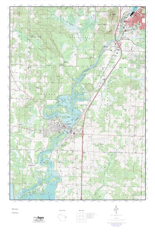 MyTopo Mosinee, Wisconsin USGS Quad Topo Map