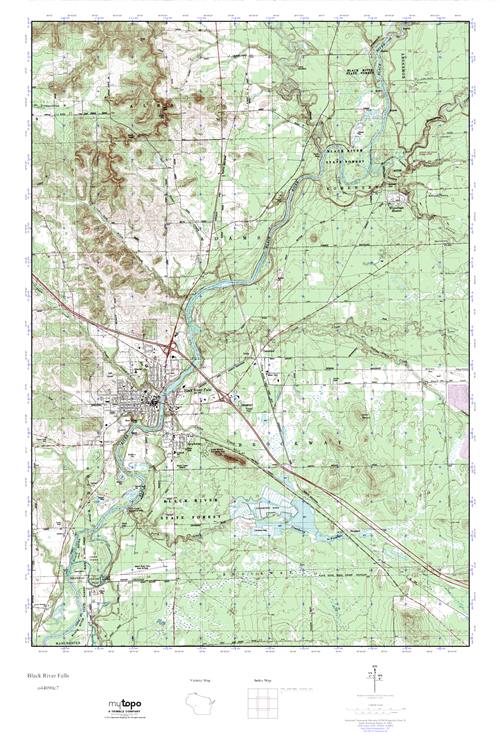 MyTopo Black River Falls, Wisconsin USGS Quad Topo Map