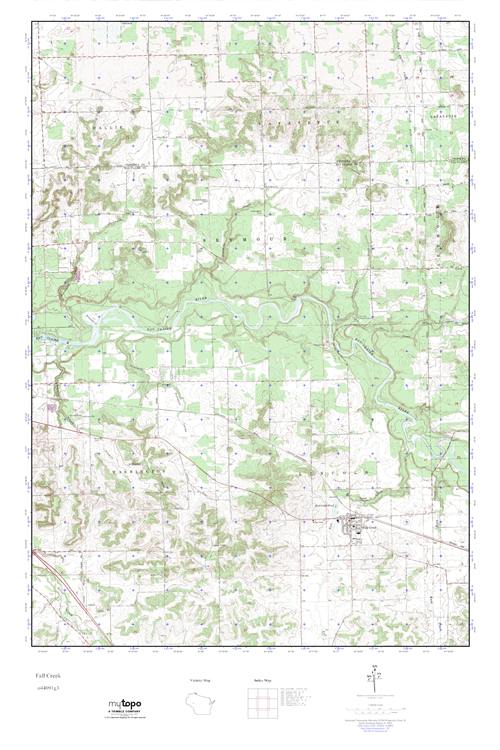 MyTopo Fall Creek, Wisconsin USGS Quad Topo Map