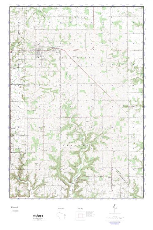 MyTopo Ellsworth, Wisconsin USGS Quad Topo Map
