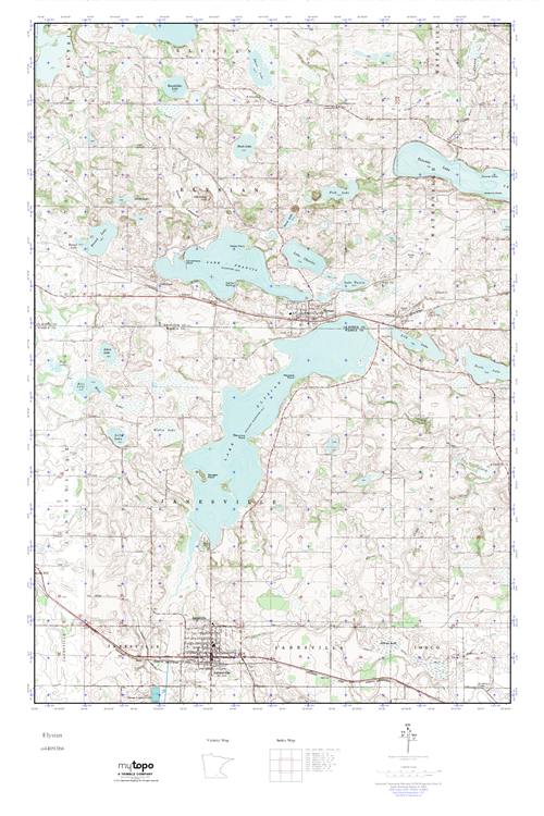 MyTopo Elysian, Minnesota USGS Quad Topo Map