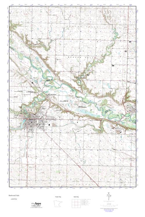 MyTopo Redwood Falls, Minnesota USGS Quad Topo Map