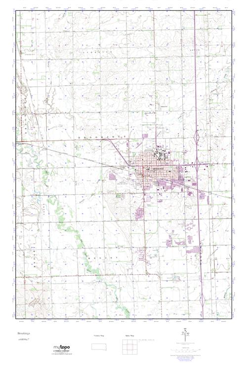 MyTopo Brookings, South Dakota USGS Quad Topo Map