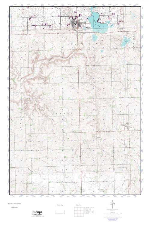 MyTopo Clear Lake South, South Dakota USGS Quad Topo Map