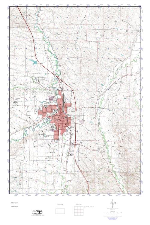 MyTopo Sheridan, Wyoming USGS Quad Topo Map