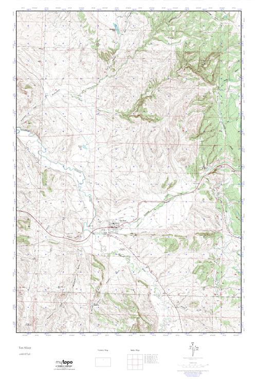 MyTopo Ten Sleep, Wyoming USGS Quad Topo Map