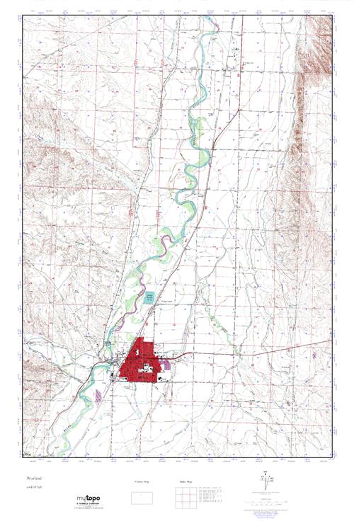 MyTopo Worland, Wyoming USGS Quad Topo Map