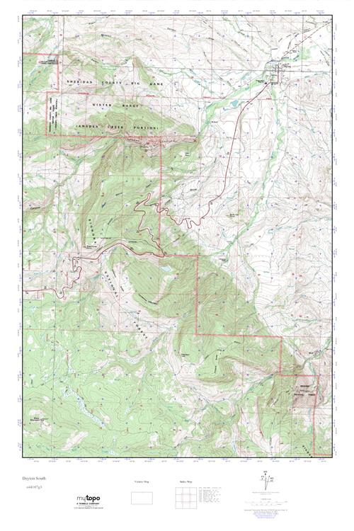 MyTopo Dayton South, Wyoming USGS Quad Topo Map