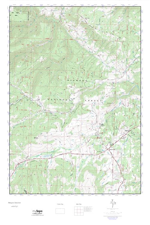 MyTopo Burgess Junction, Wyoming USGS Quad Topo Map