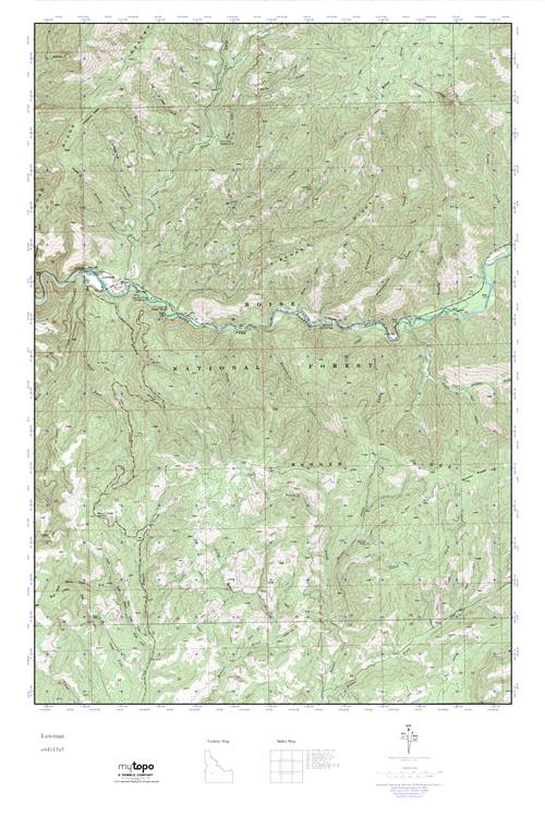 MyTopo Lowman, Idaho USGS Quad Topo Map