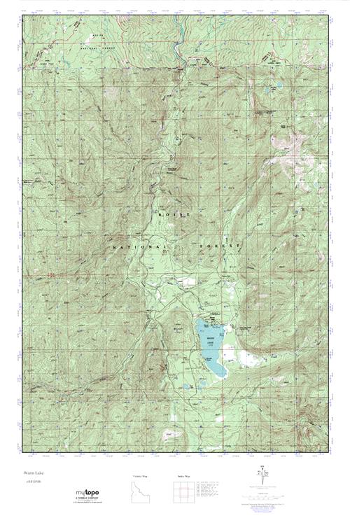 MyTopo Warm Lake, Idaho USGS Quad Topo Map