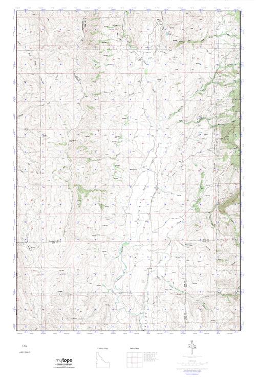 MyTopo Ola, Idaho USGS Quad Topo Map
