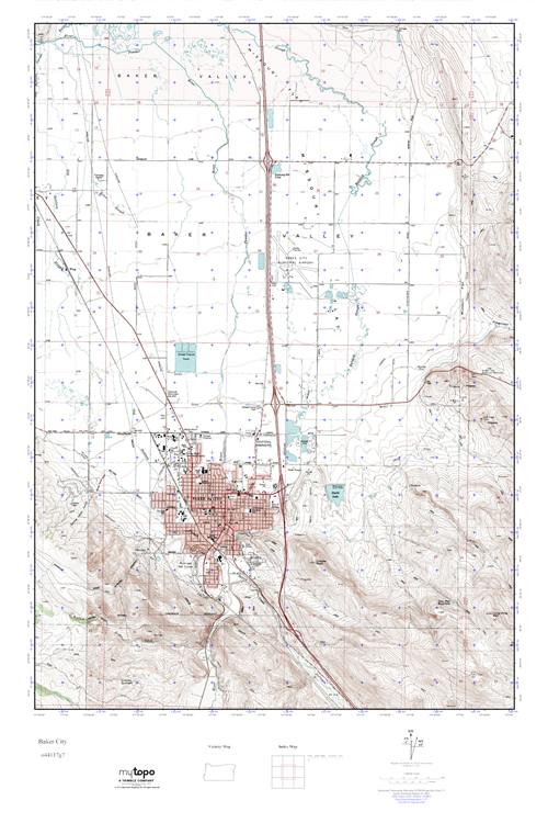 MyTopo Baker City, Oregon USGS Quad Topo Map