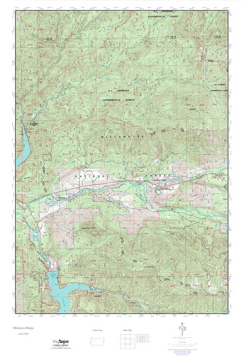 MyTopo McKenzie Bridge, Oregon USGS Quad Topo Map