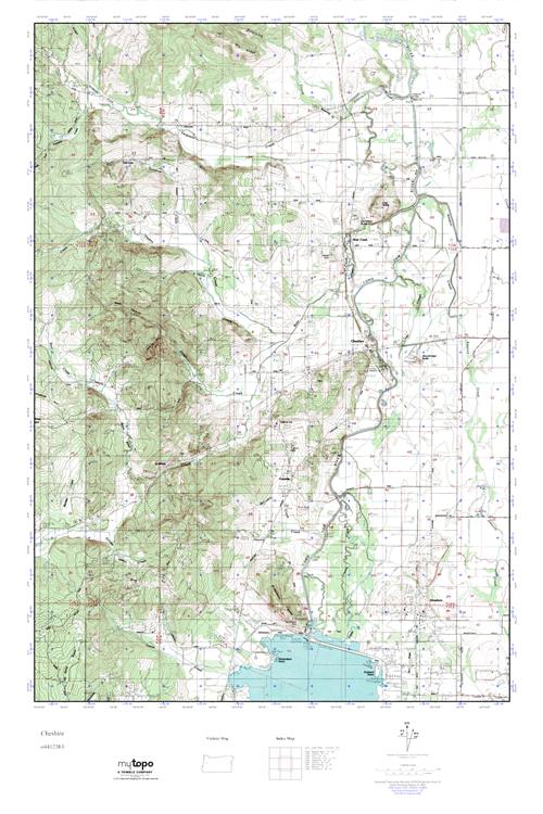 MyTopo Cheshire, Oregon USGS Quad Topo Map