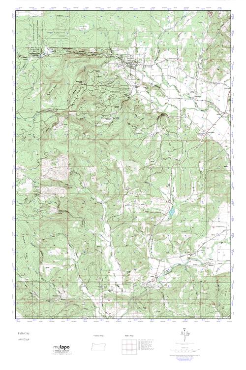 MyTopo Falls City, Oregon USGS Quad Topo Map
