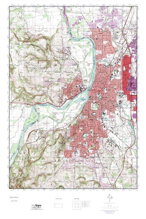 MyTopo Salem West, Oregon USGS Quad Topo Map