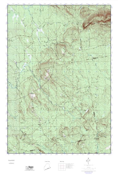 MyTopo Greenfield, Maine USGS Quad Topo Map