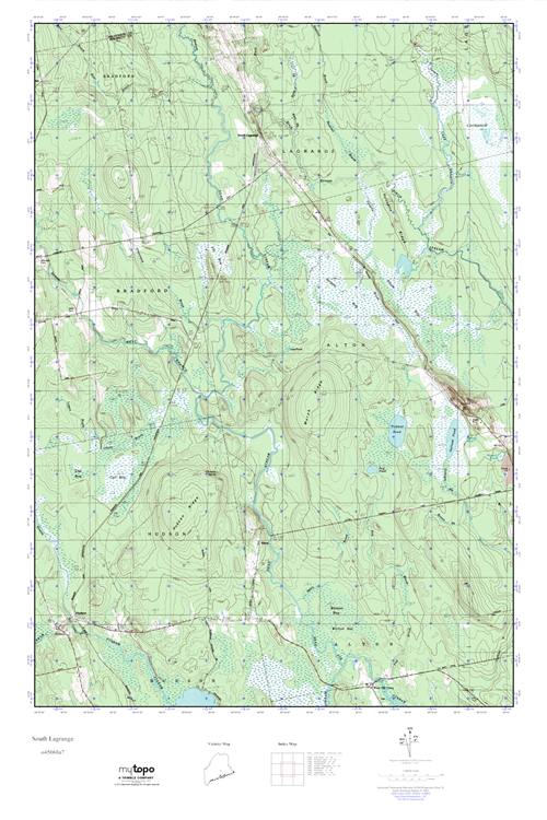 MyTopo South Lagrange, Maine USGS Quad Topo Map