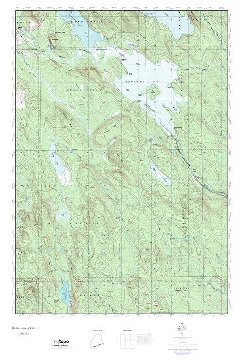 MyTopo Mattawamkeag Lake, Maine USGS Quad Topo Map