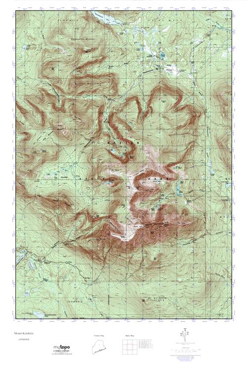 MyTopo Mount Katahdin, Maine USGS Quad Topo Map