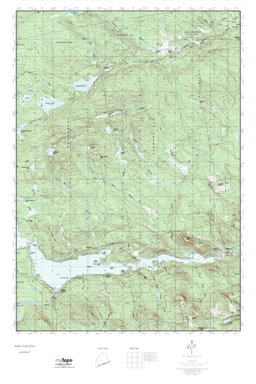MyTopo Sebec Lake East, Maine USGS Quad Topo Map