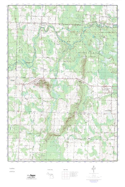 MyTopo Lachine, Michigan USGS Quad Topo Map