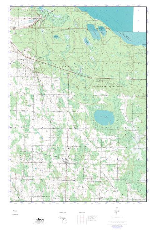 MyTopo Posen, Michigan USGS Quad Topo Map