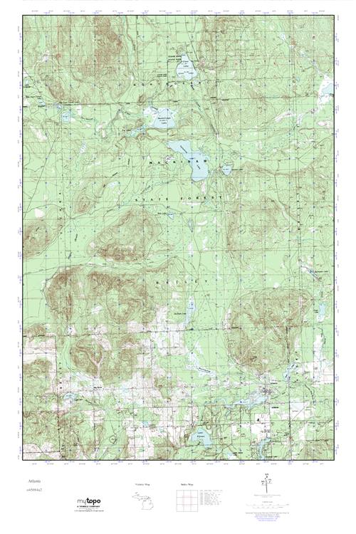 MyTopo Atlanta, Michigan USGS Quad Topo Map