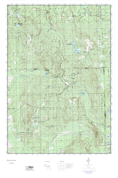 MyTopo Hardwood Lake, Michigan USGS Quad Topo Map