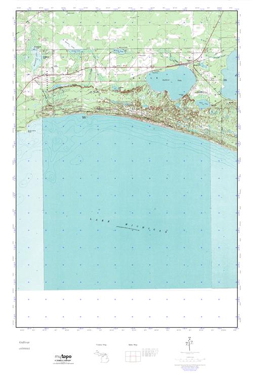MyTopo Gulliver, Michigan USGS Quad Topo Map