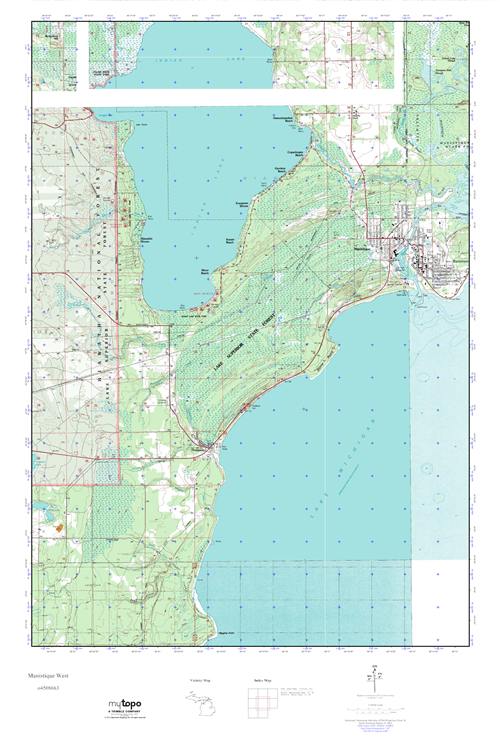 MyTopo Manistique West, Michigan USGS Quad Topo Map