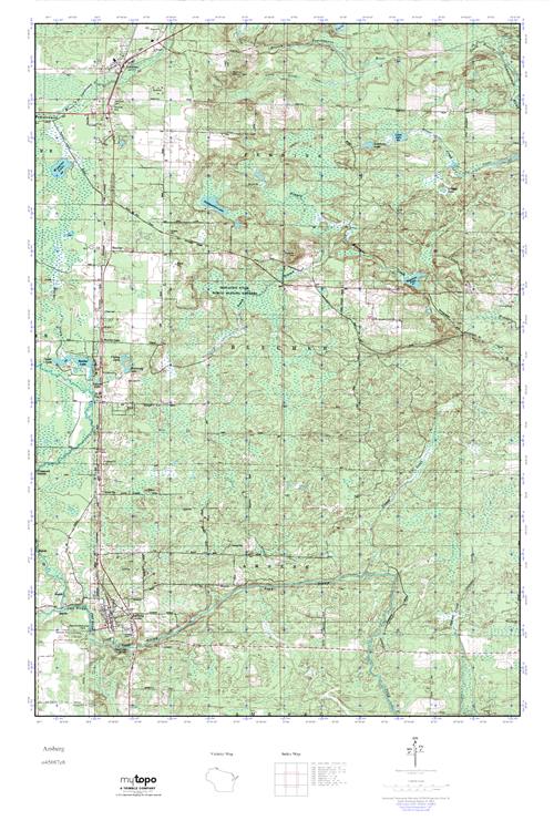 MyTopo Amberg, Wisconsin USGS Quad Topo Map