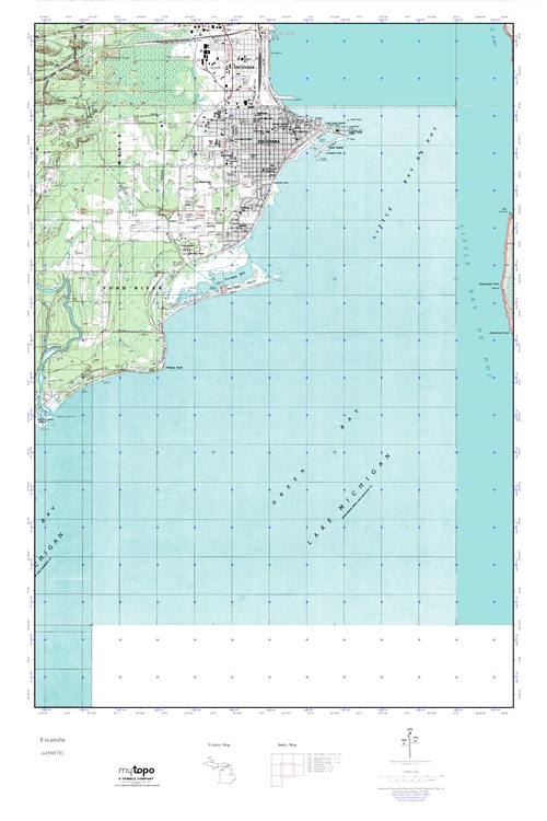 MyTopo Escanaba, Michigan USGS Quad Topo Map
