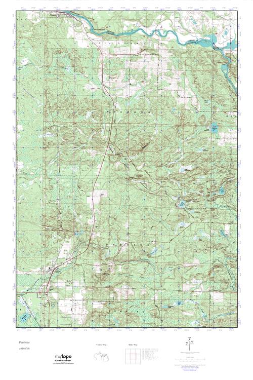 MyTopo Pembine, Wisconsin USGS Quad Topo Map