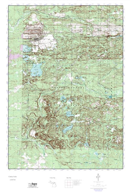 MyTopo Carney Lake, Michigan USGS Quad Topo Map