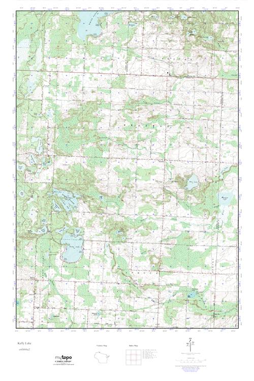 MyTopo Kelly Lake, Wisconsin USGS Quad Topo Map