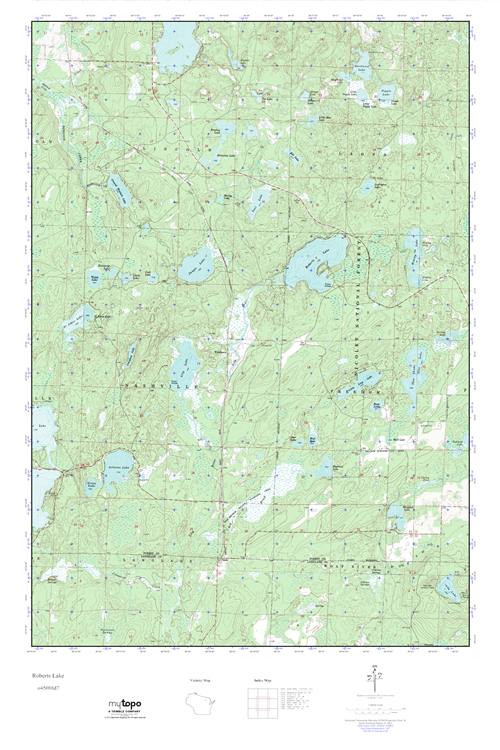 MyTopo Roberts Lake, Wisconsin USGS Quad Topo Map