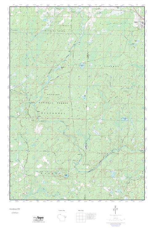 MyTopo Goodman SW, Wisconsin USGS Quad Topo Map