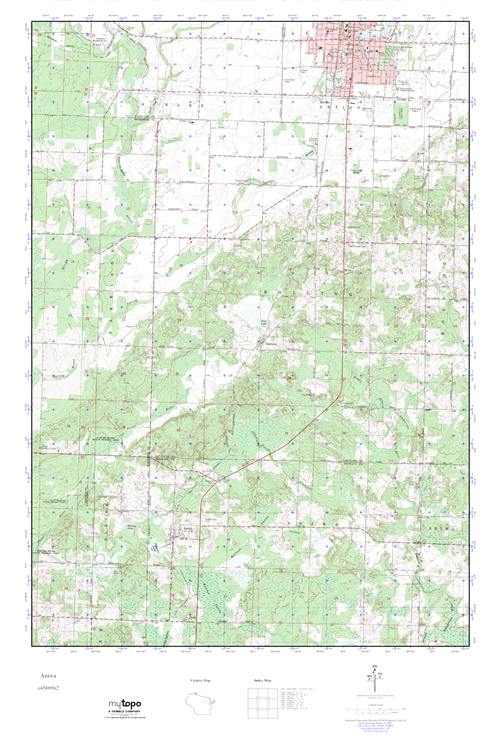 MyTopo Aniwa, Wisconsin USGS Quad Topo Map