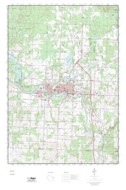 MyTopo Merrill, Wisconsin USGS Quad Topo Map