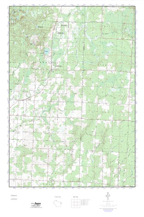 MyTopo Gleason, Wisconsin USGS Quad Topo Map