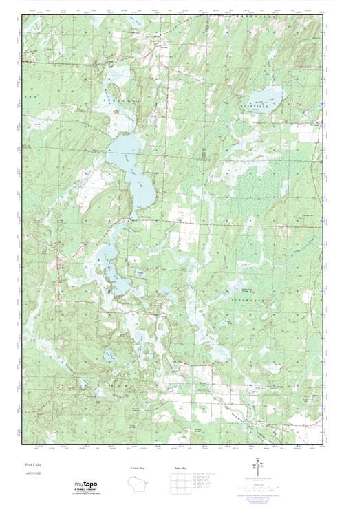 MyTopo Post Lake, Wisconsin USGS Quad Topo Map