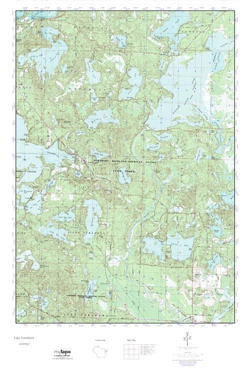 MyTopo Lake Tomahawk, Wisconsin USGS Quad Topo Map